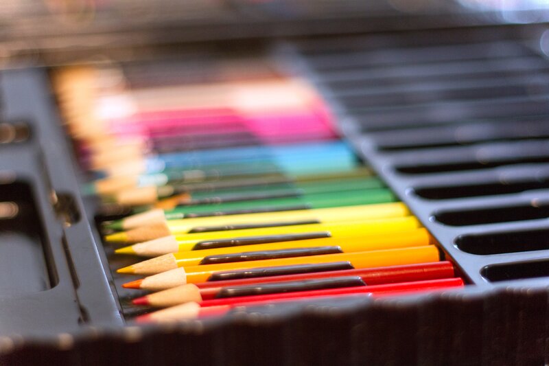 Colored Pencils in Case