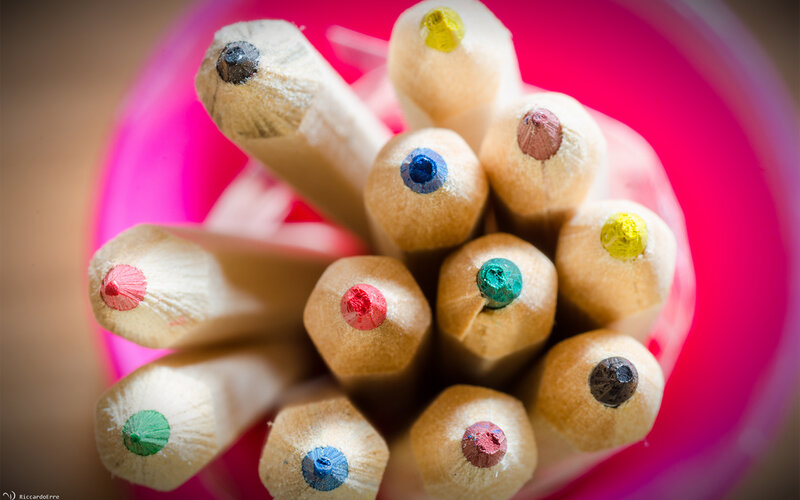 Colored Pencils in Cup