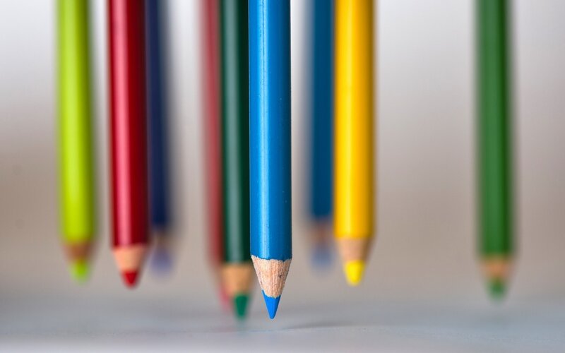 Colored Pencils in Focus — Blue