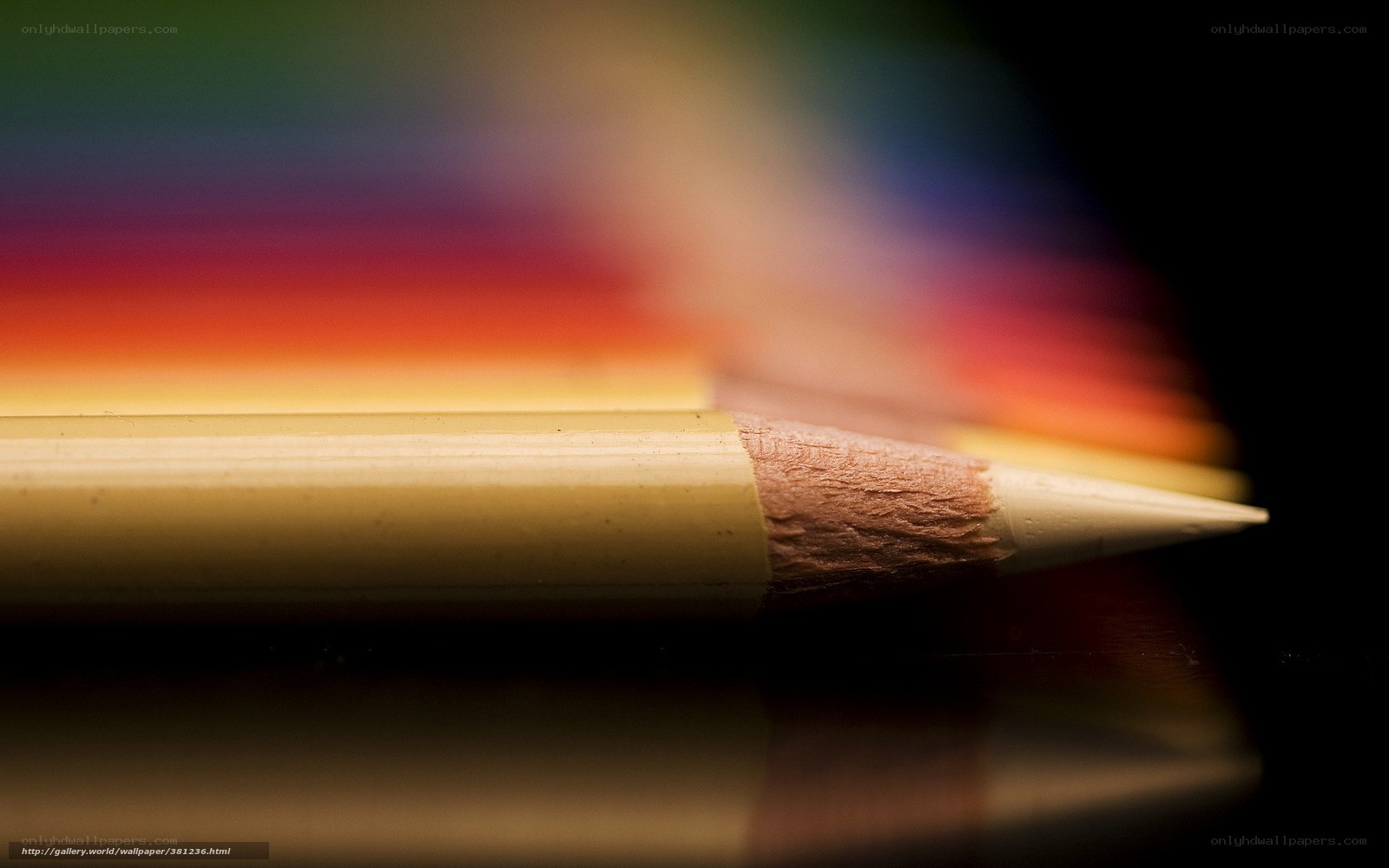 Colored pencils in focus