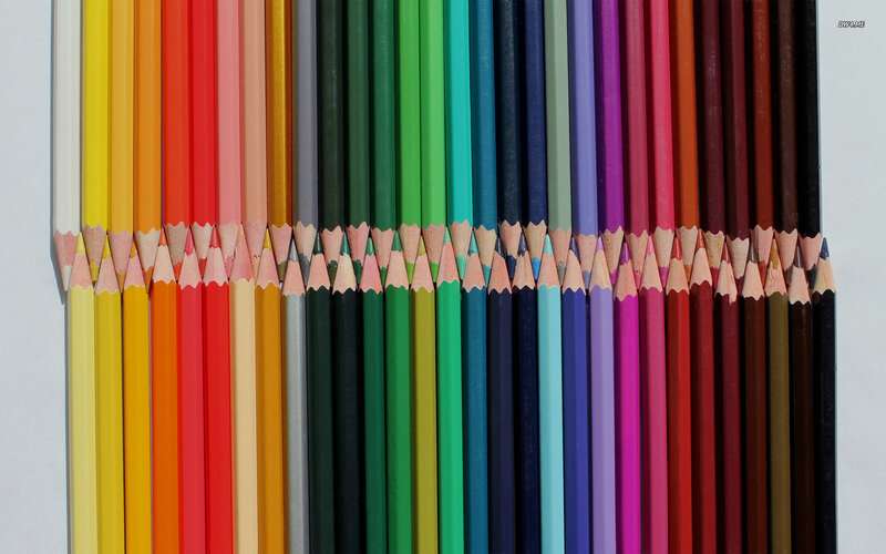 Colored Pencils in Rainbow — Red, Calm