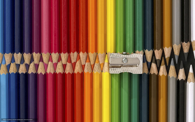 Colored Pencils in Rainbow — Red, Colorful, Photograph