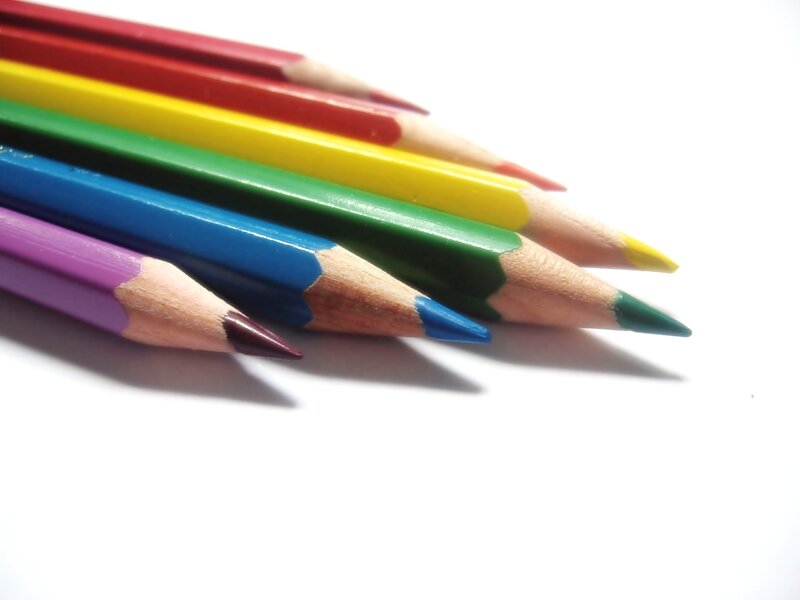 Colored Pencils in Rainbow — Red, Neutral