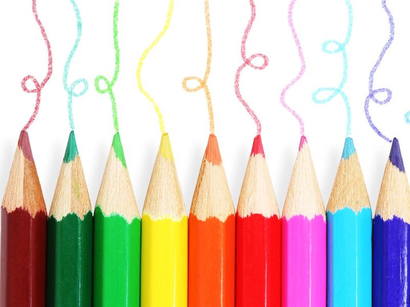 Colored Pencils in Rainbow