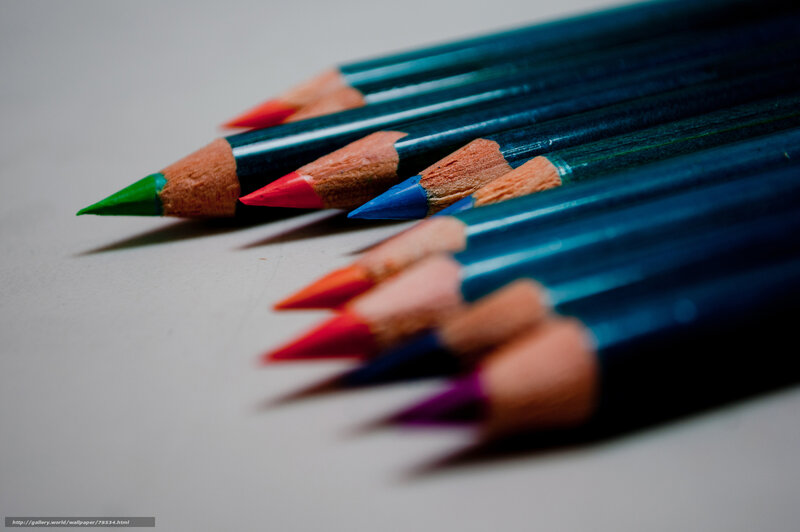 Colored Pencils in Row — Blue