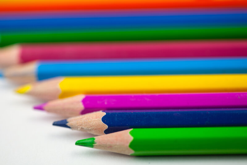 Colored Pencils in Row — Green, Calm