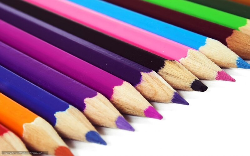 Colored Pencils in Row — Purple, Colorful