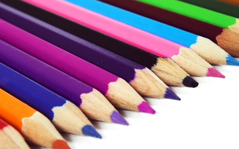 Colored Pencils in Row — Purple