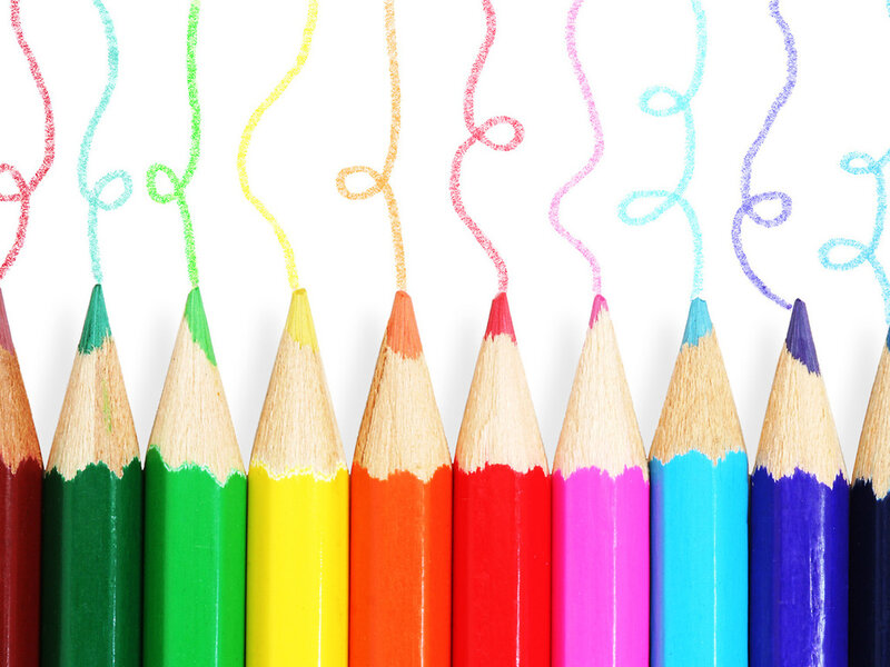 Colored Pencils in Row — Red