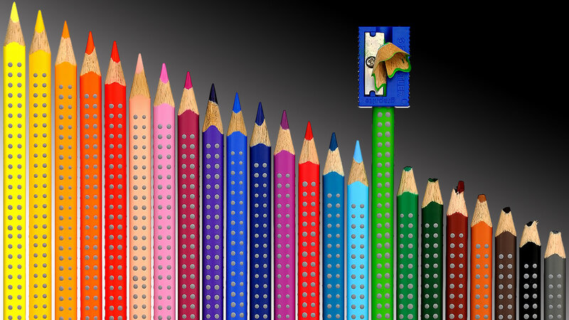 Colored Pencils in Row