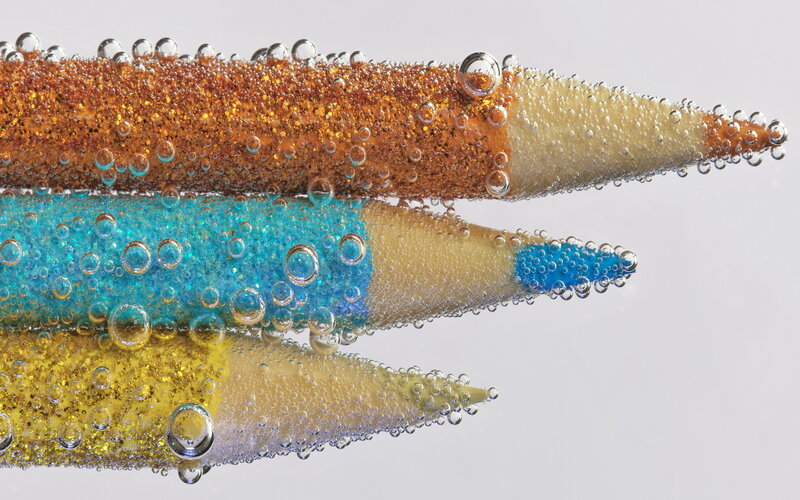 Colored Pencils in Water — Orange