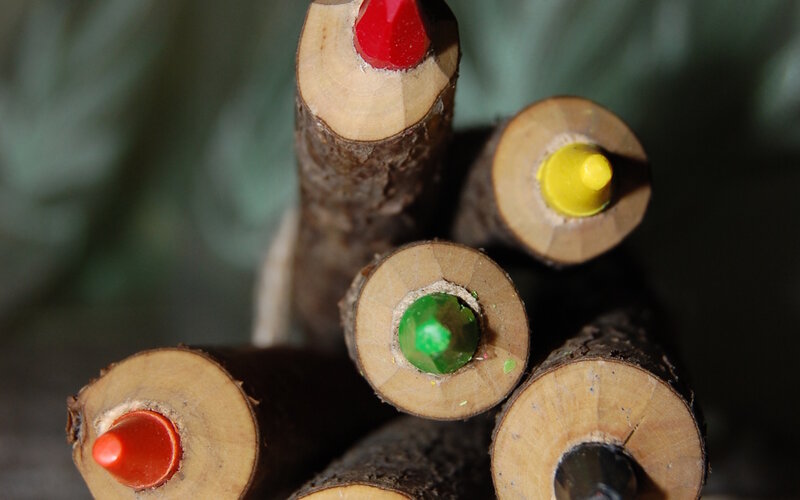 Colored Pencils in Wood