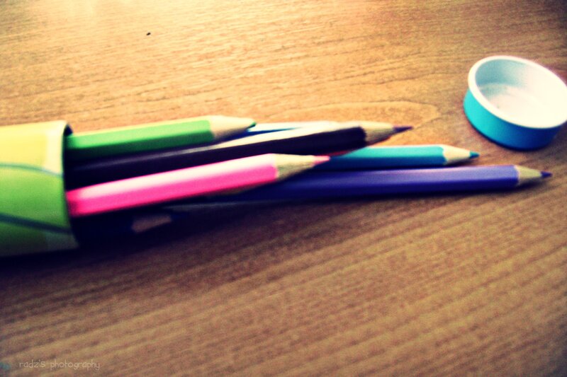 Colored Pencils on Table