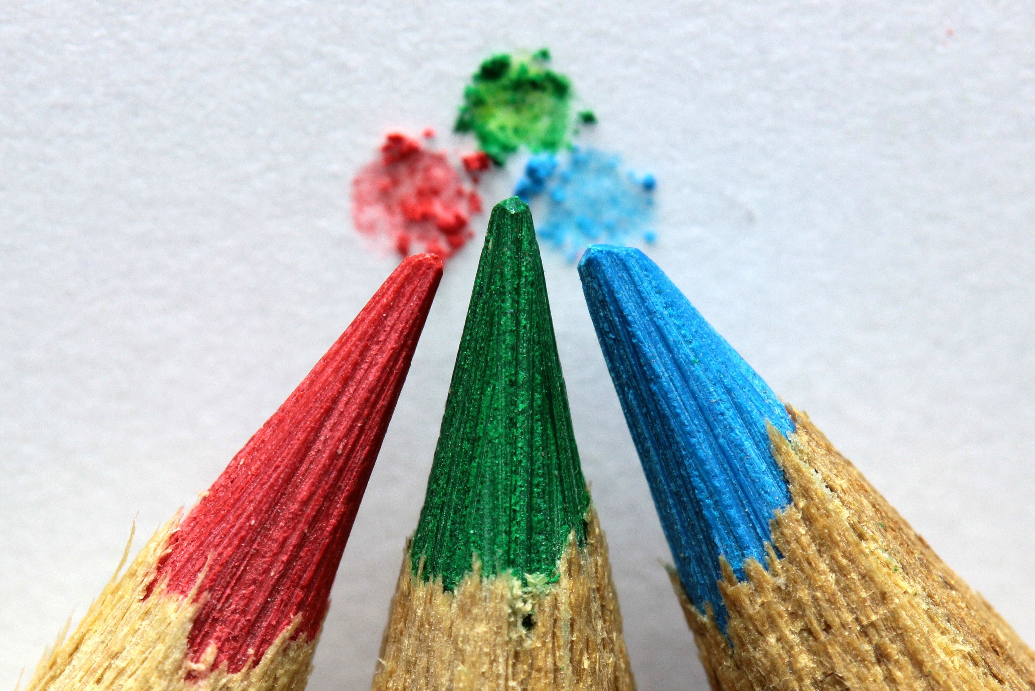 Colored pencils on white paper