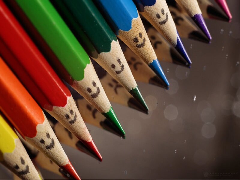 Colored Pencils with Faces