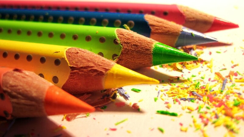 Colored Pencils with Shavings