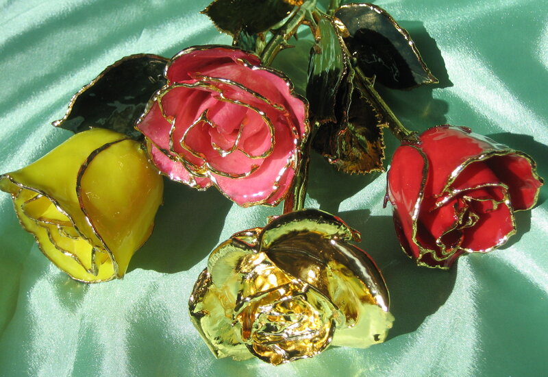 Colored Roses on Fabric