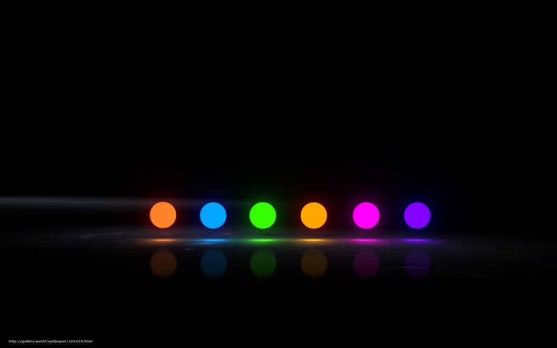 Colored Spheres in Dark Room