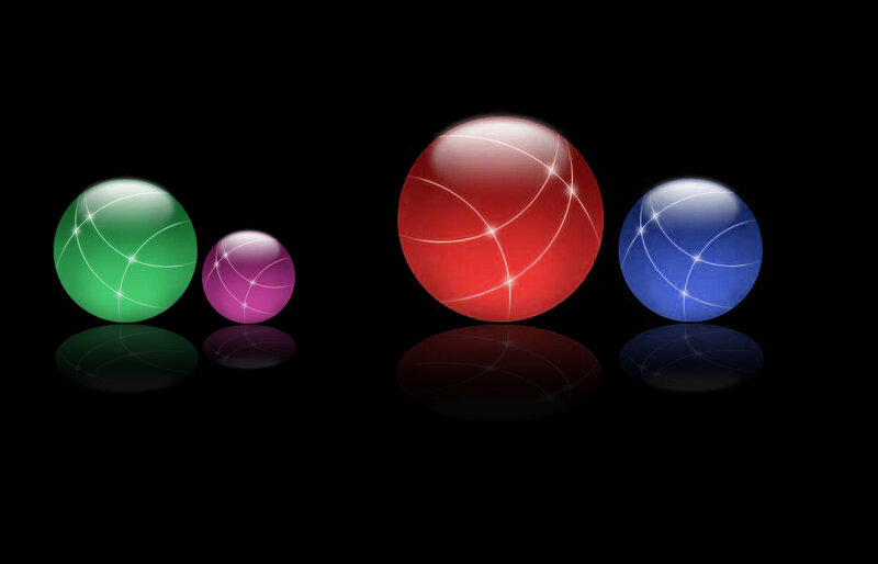 Colored Spheres on Black