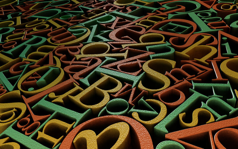 Colorful 3D alphabet letters