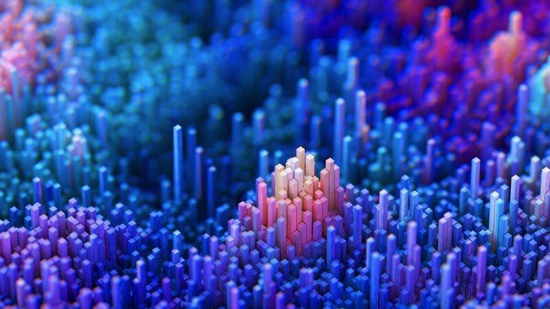 Colorful 3d Bar Landscape — Blue