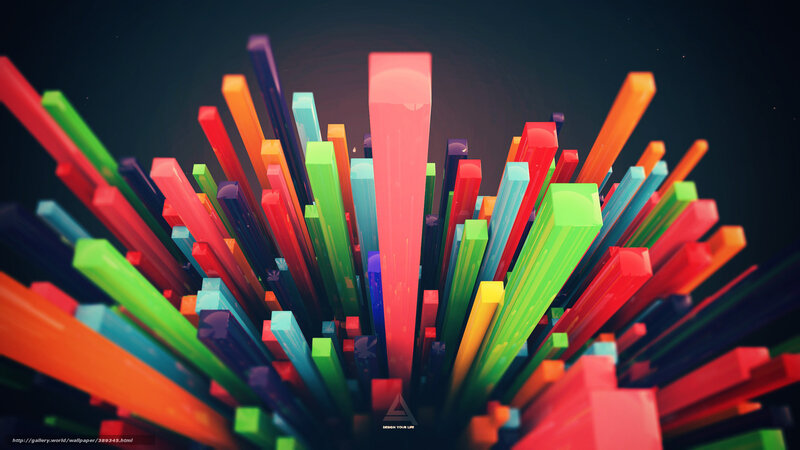 Colorful 3d Bars — Red, Vibrant