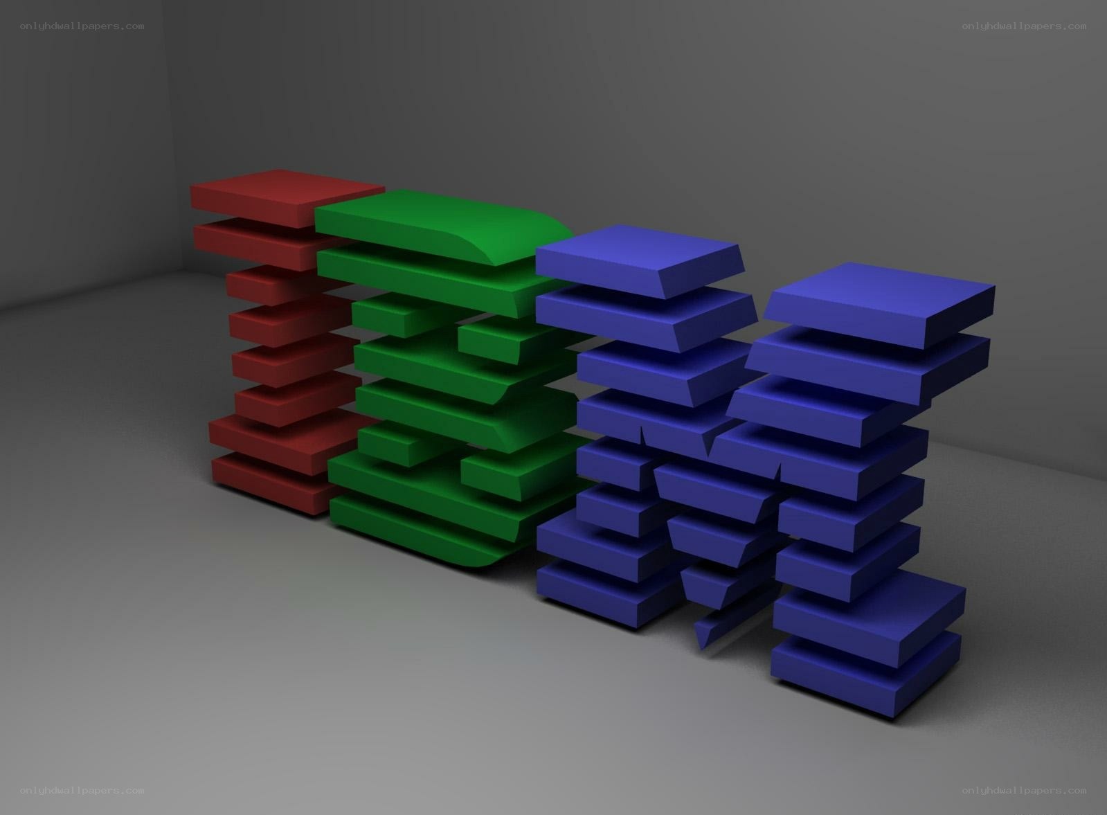 Colorful 3D block letters