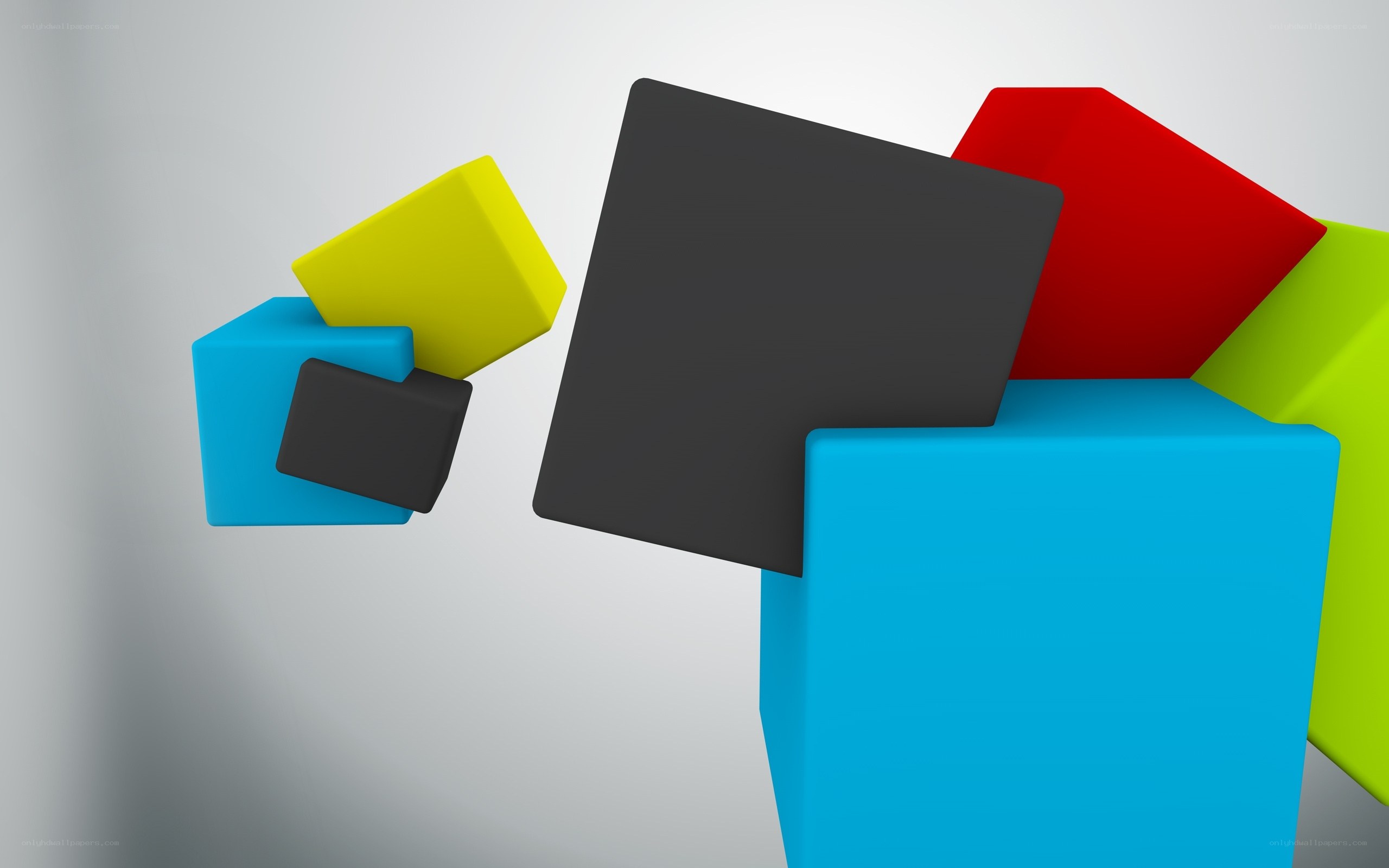 Colorful 3D cubes floating