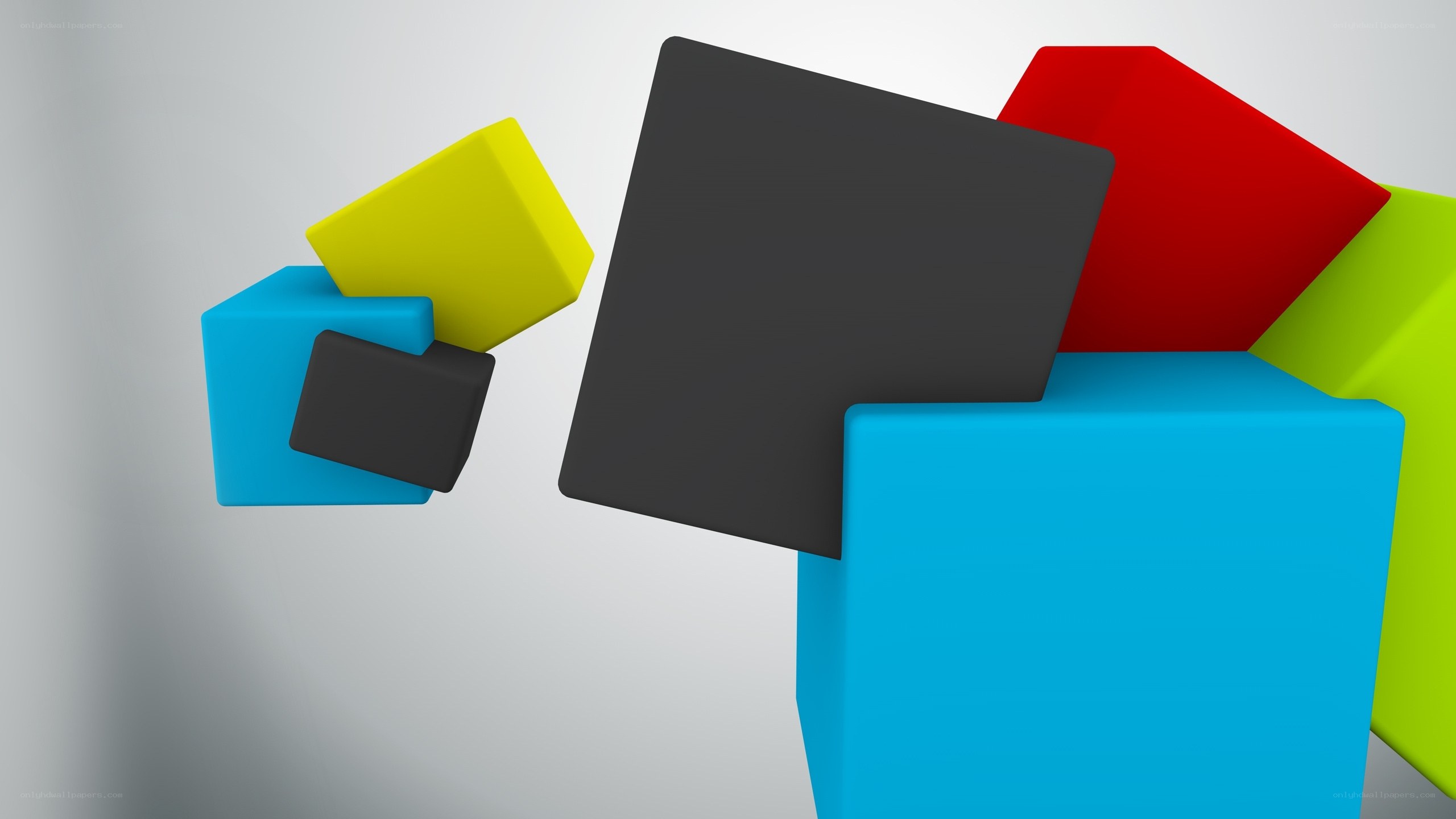 Colorful 3D cubes in motion