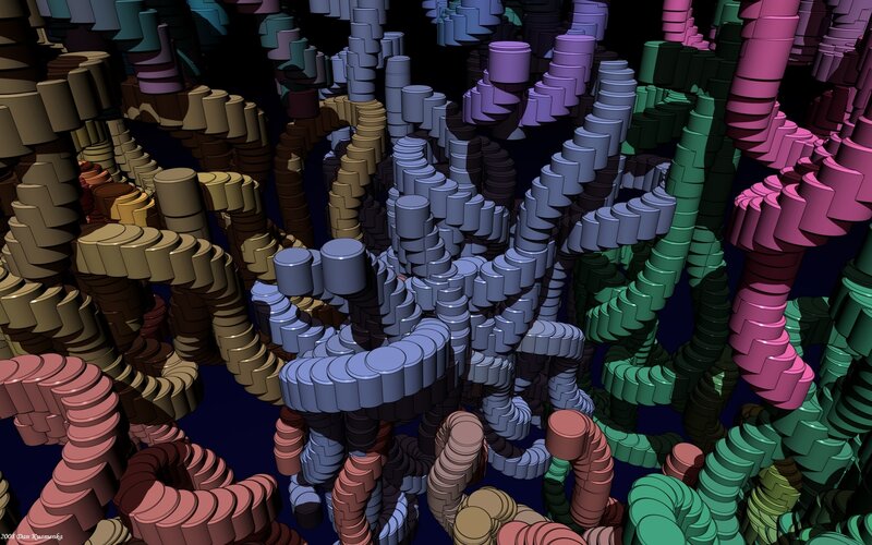 Colorful 3D cylinder structures