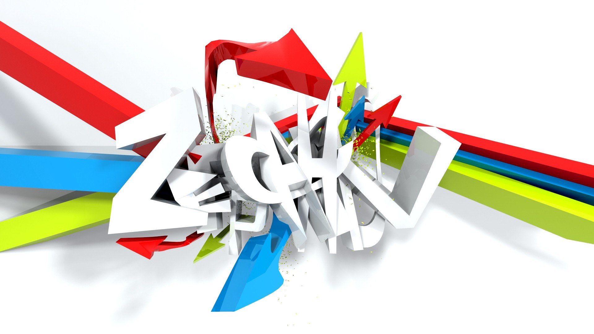 colorful 3D graffiti text