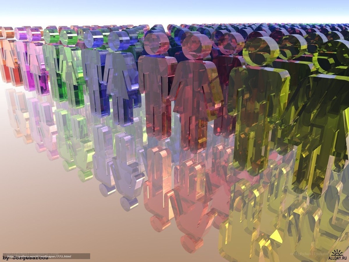 Colorful 3D human figures