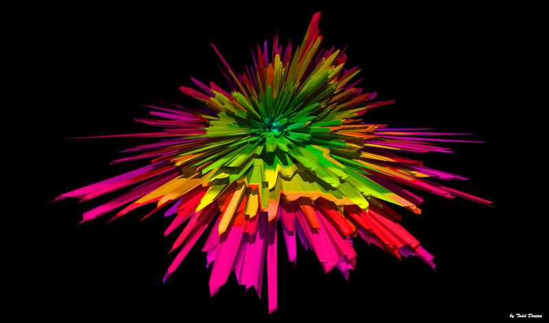 Colorful 3d Spiky Sphere
