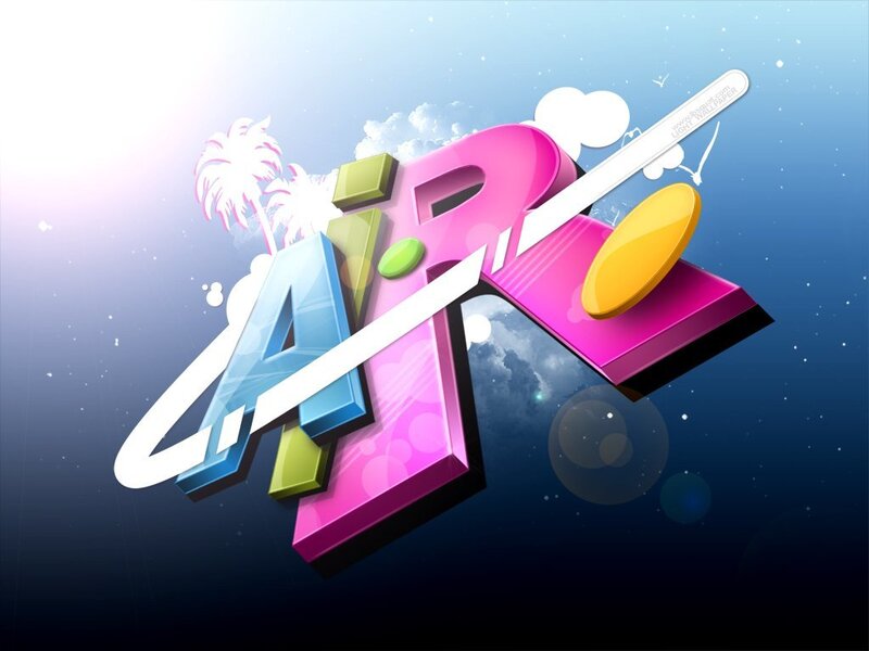 colorful 3D text art