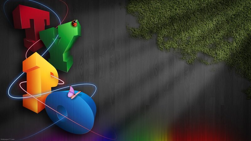 Colorful 3D text with nature elements