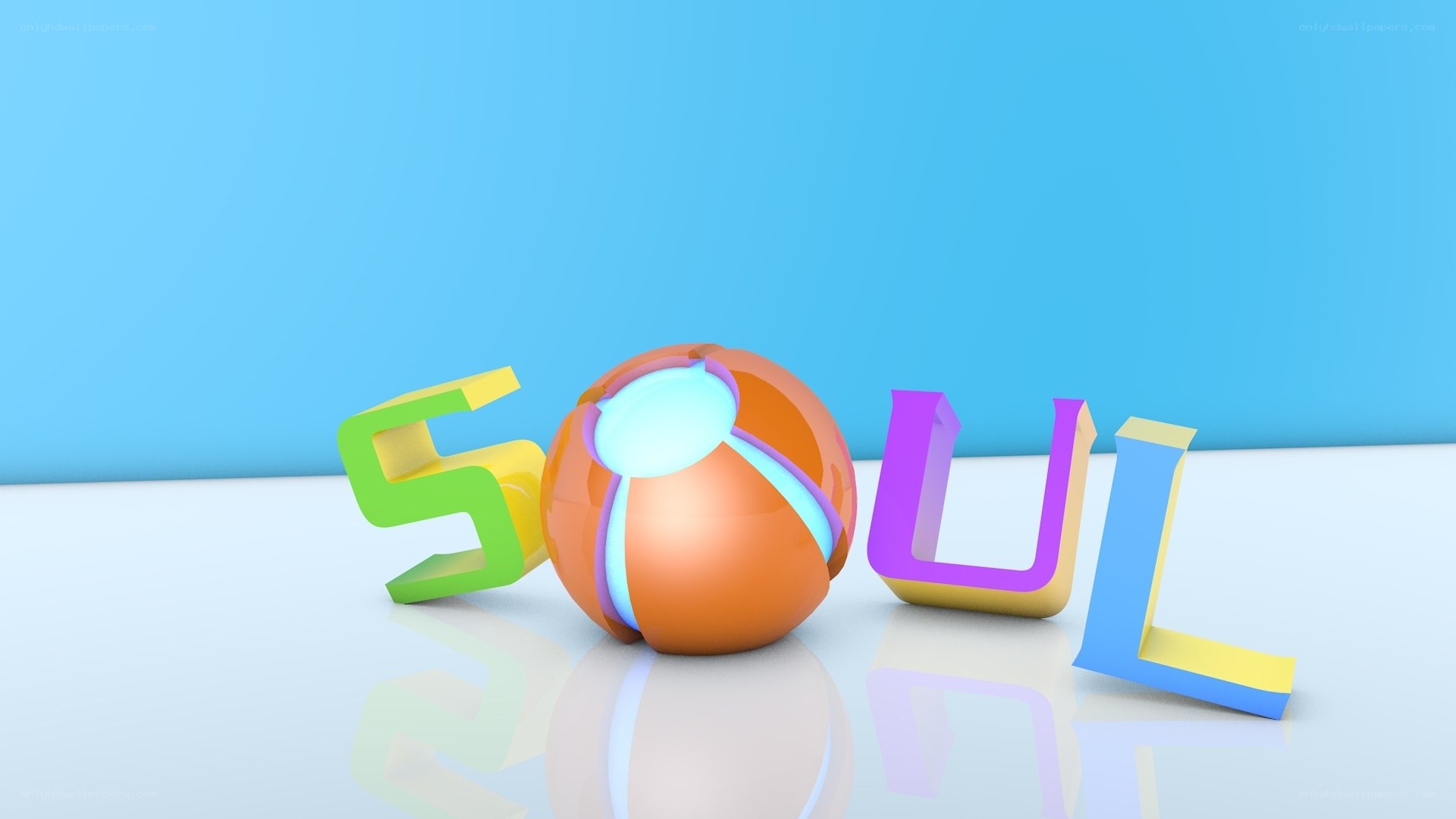 Colorful 3D word SOUL