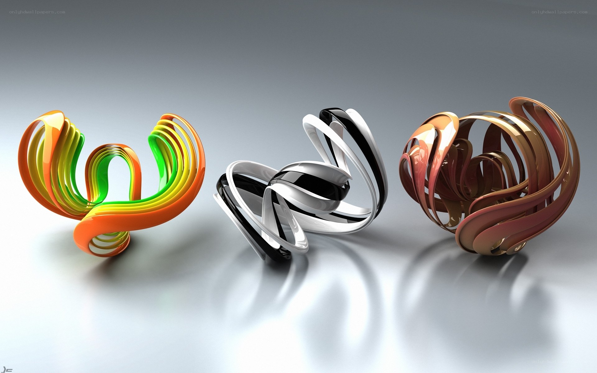 Colorful abstract 3D sculptures