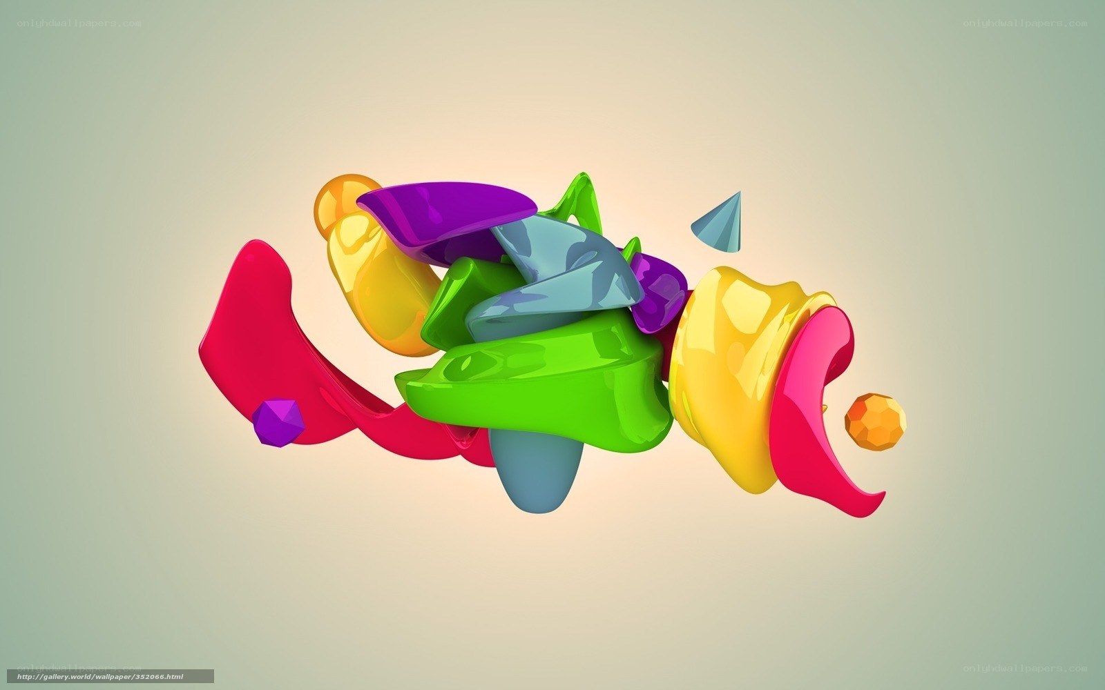 Colorful abstract 3D shapes