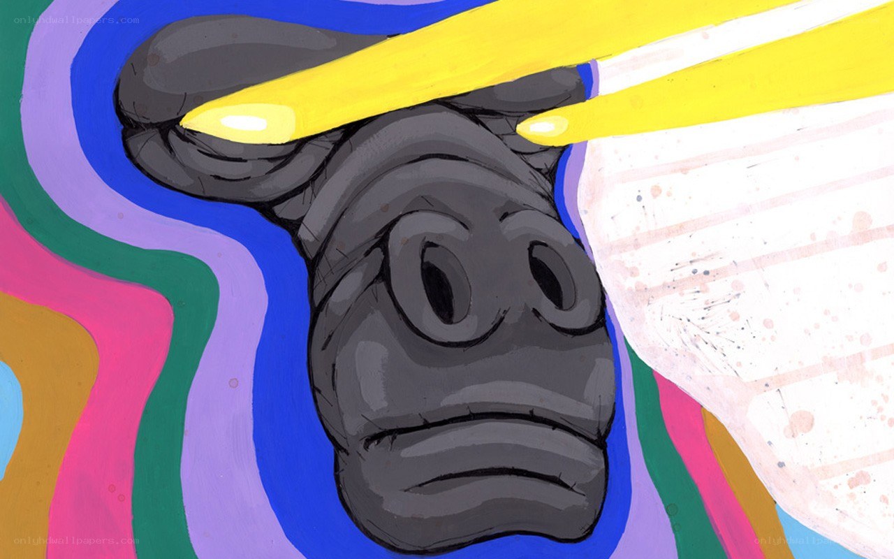 colorful abstract animal face