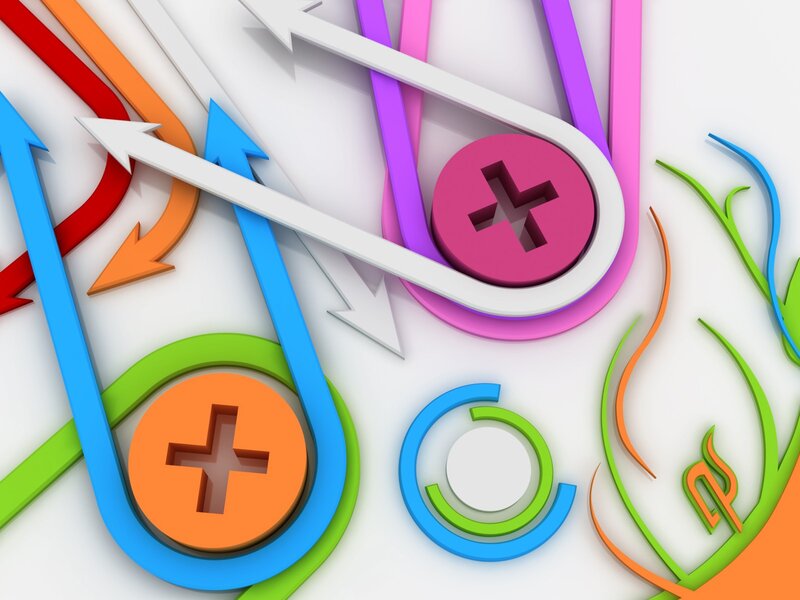 colorful abstract arrows and symbols