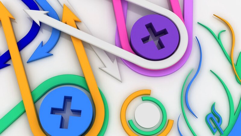 colorful abstract arrows and symbols
