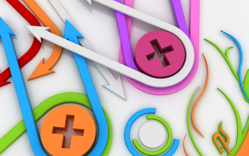 colorful abstract arrows and symbols