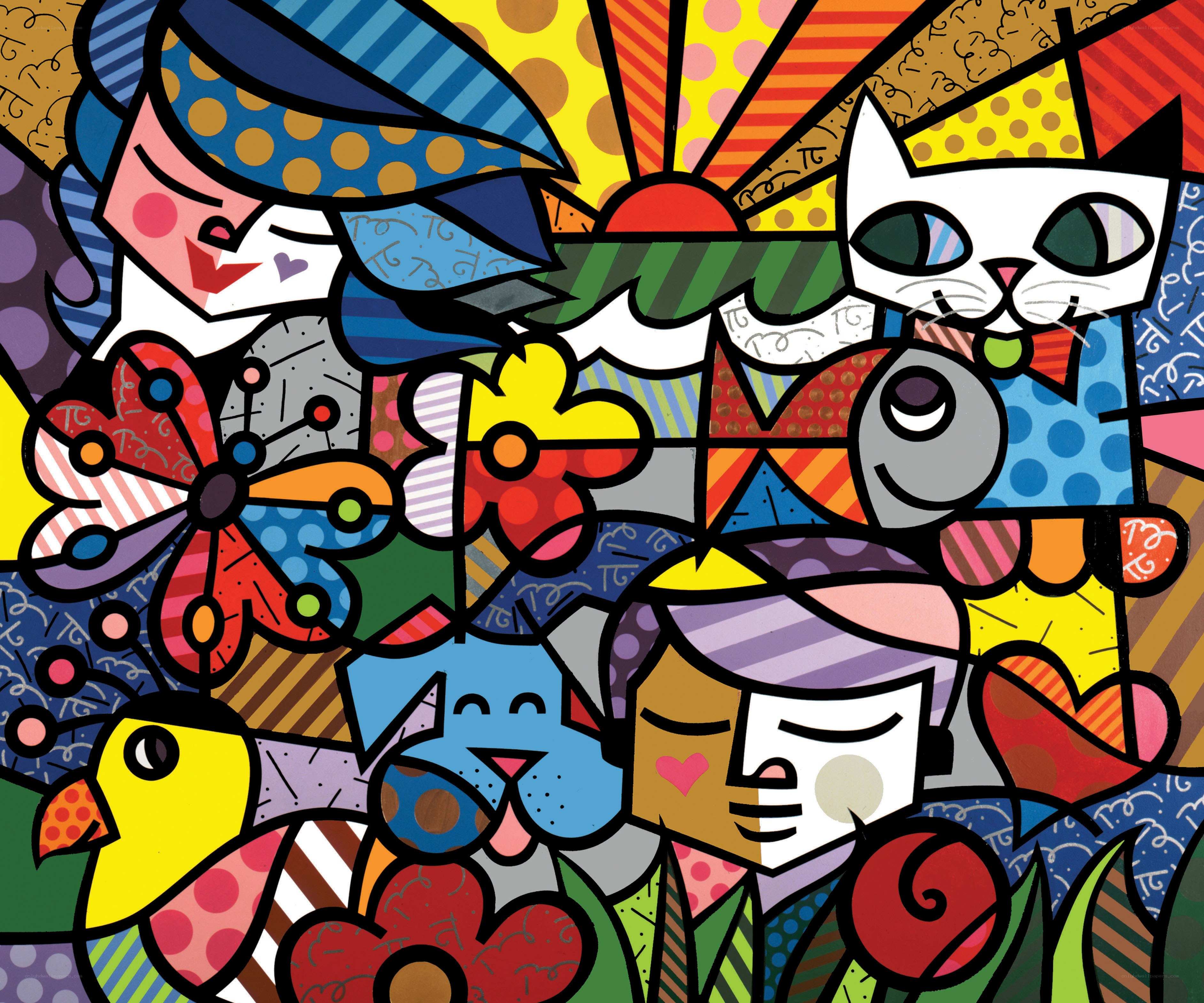 Colorful abstract art collage