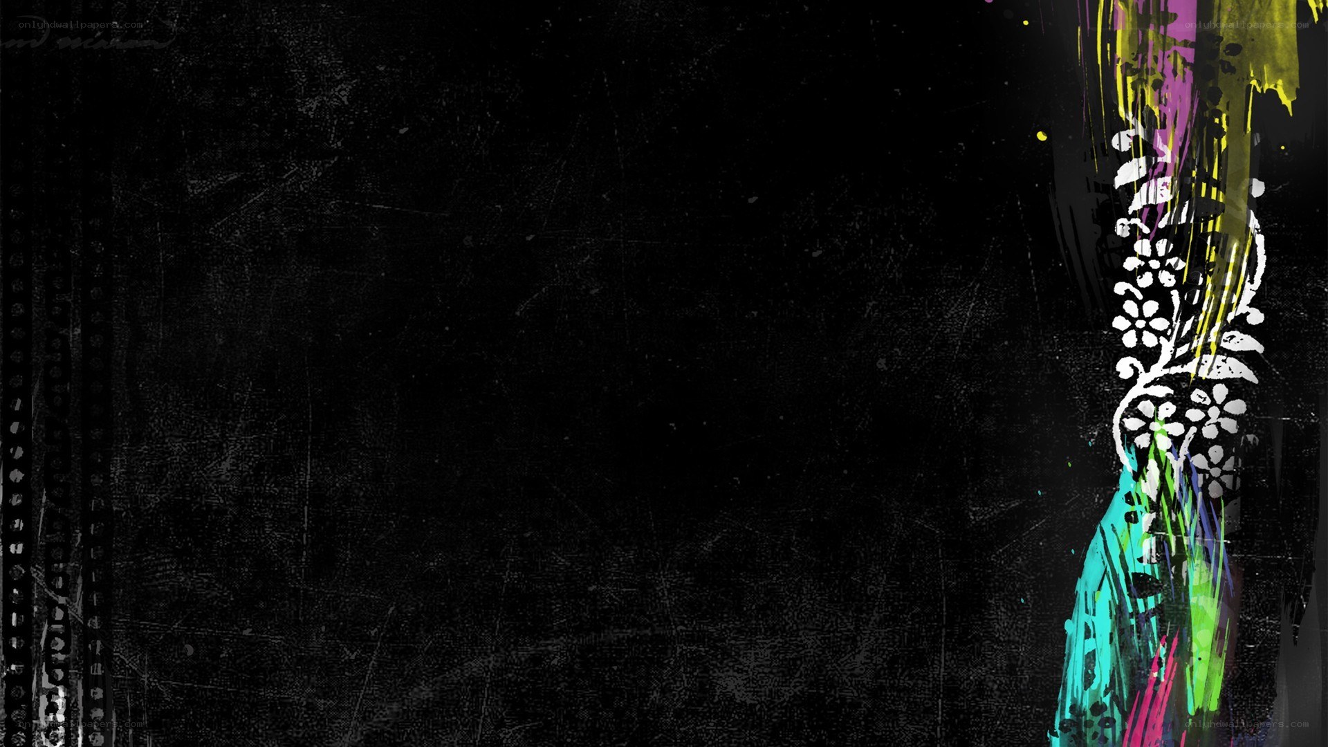 colorful abstract art on black