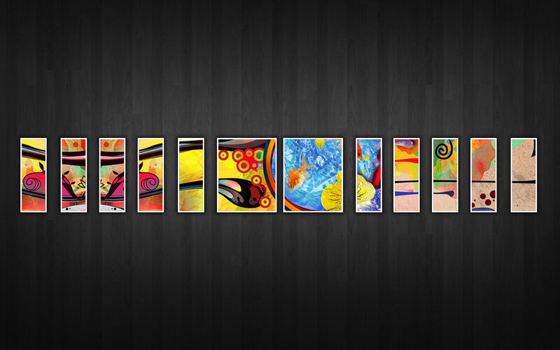 Colorful abstract art panels