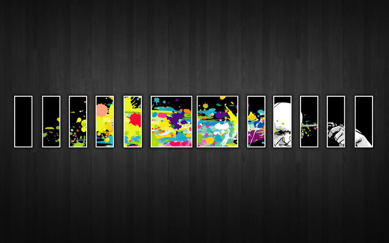 Colorful abstract art panels