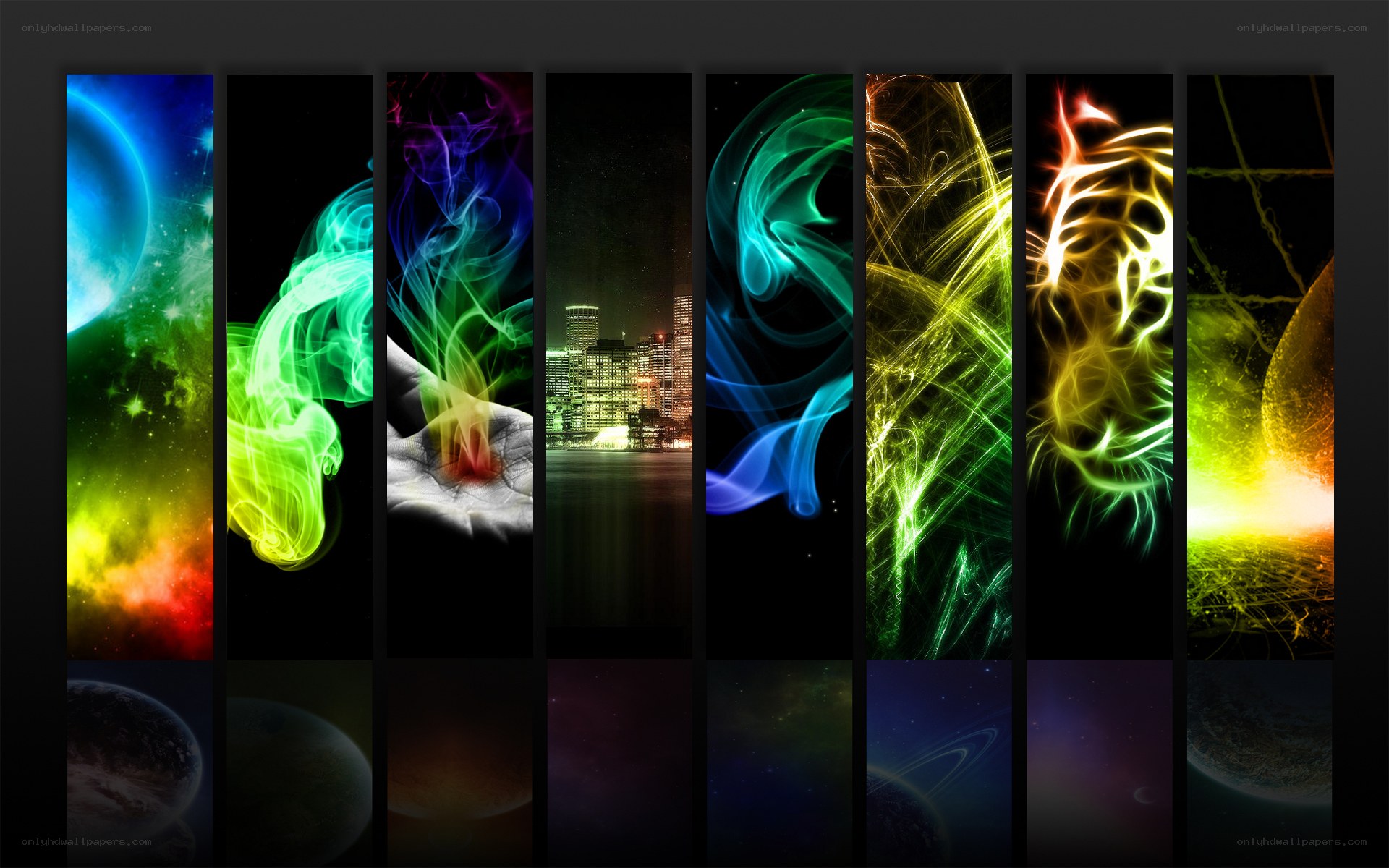 Colorful abstract art panels