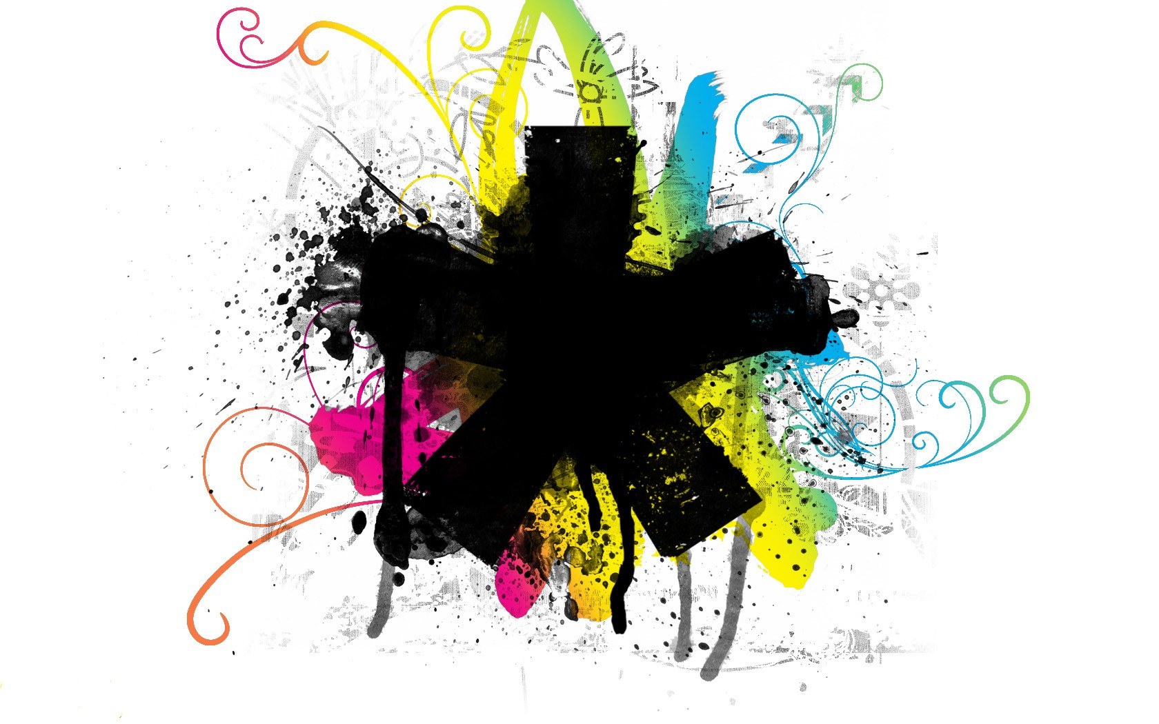 colorful abstract art with cross