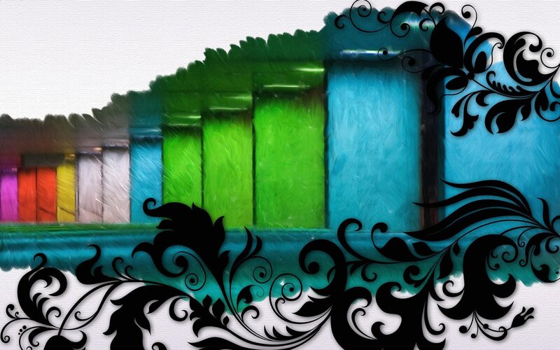 colorful abstract art with floral design