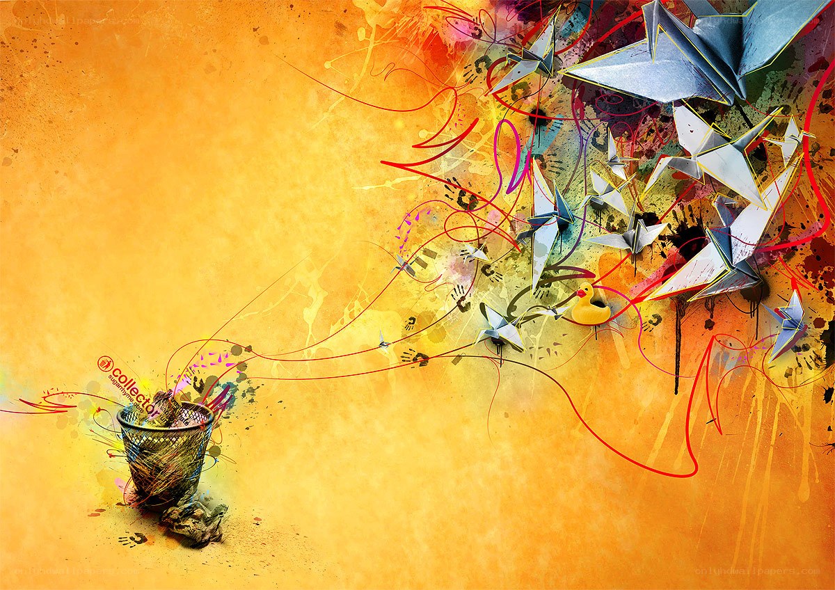 Colorful abstract art with origami